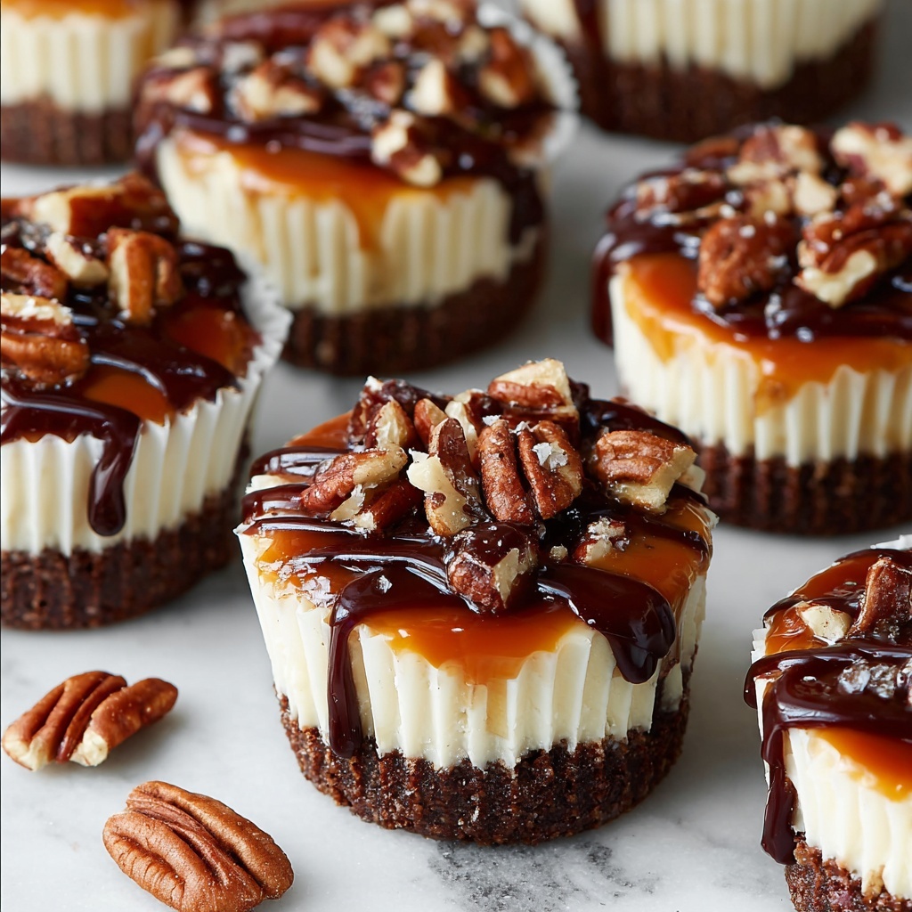 Mini Turtle Cheesecakes Recipe - Recipe Image