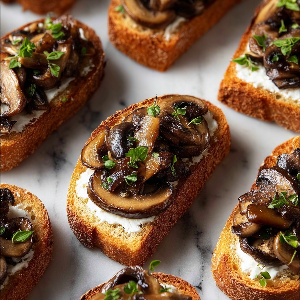 Mushroom and Gruyère Crostini Recipe - Recipe Image