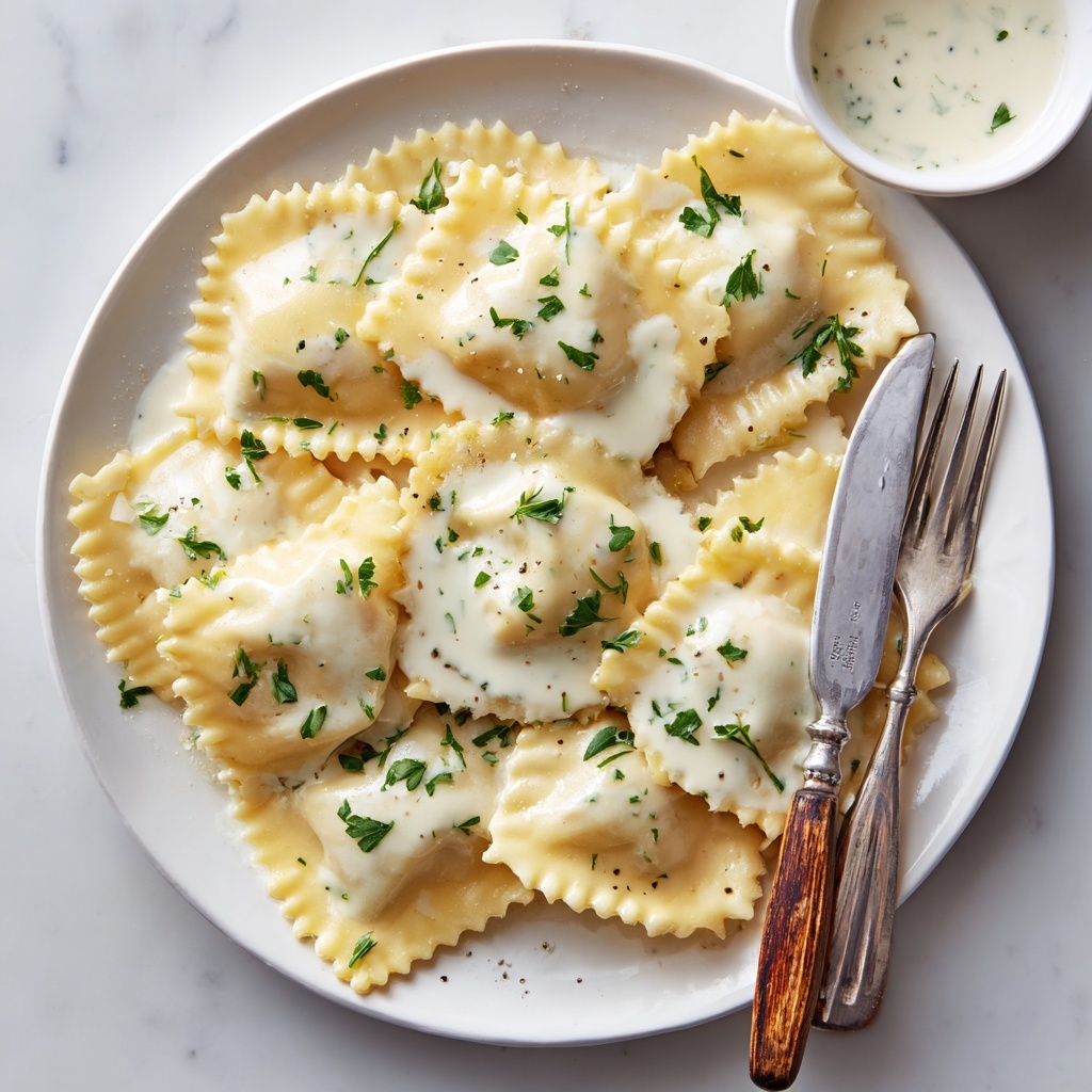 Lobster Ravioli with Creamy Lemon Parmesan Sauce Recipe - Recipe Image
