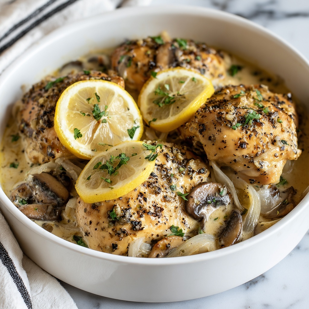 Slow Cooker Lemon Garlic Chicken Recipe - Recipe Image