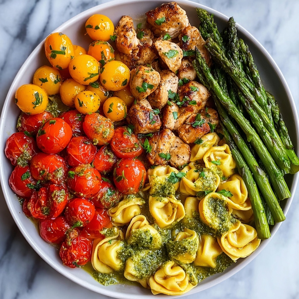 Pesto Chicken Tortellini and Veggies Recipe - Recipe Image