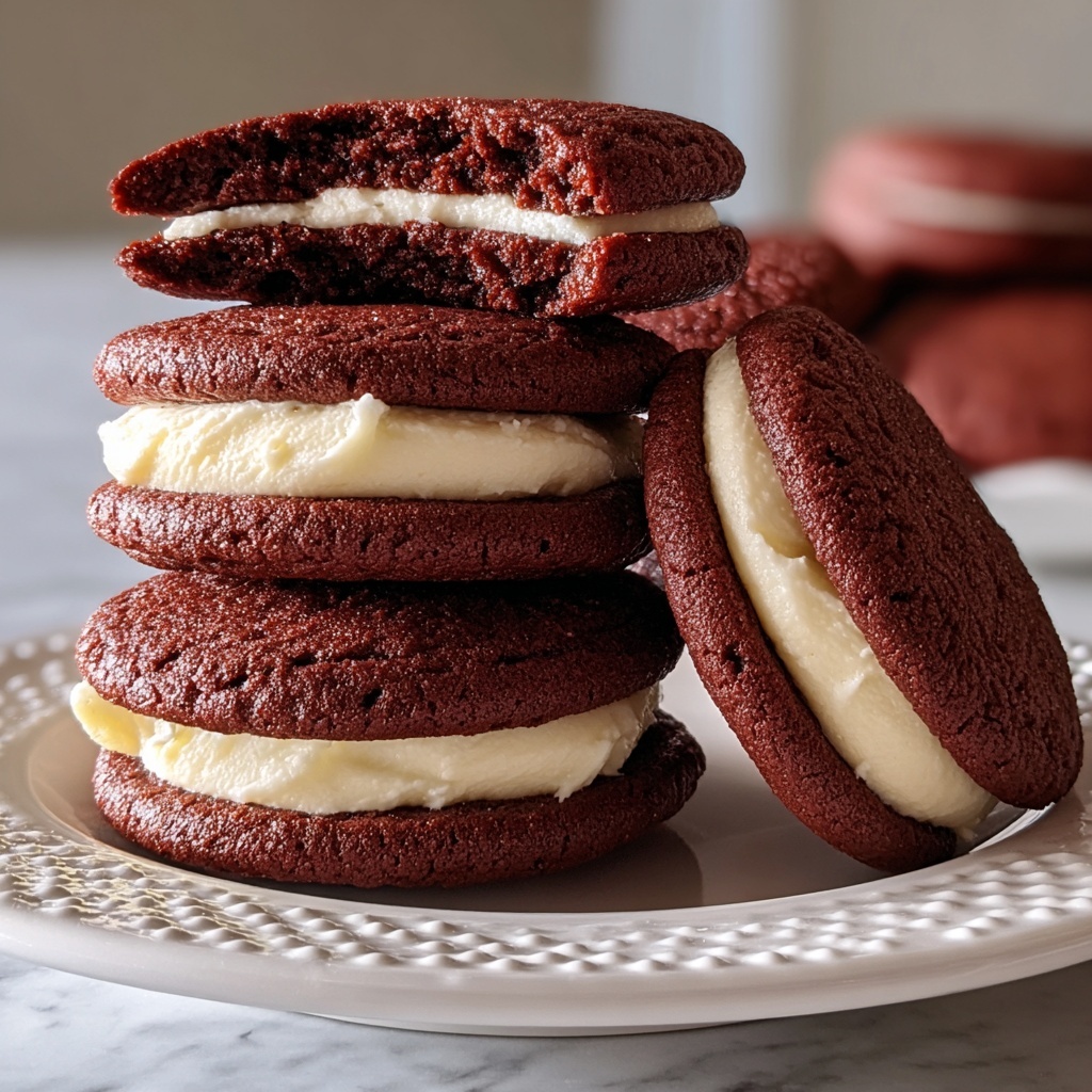 Luscious Red Velvet Cookies with a Creamy Cheesecake Surprise Recipe - Recipe Image