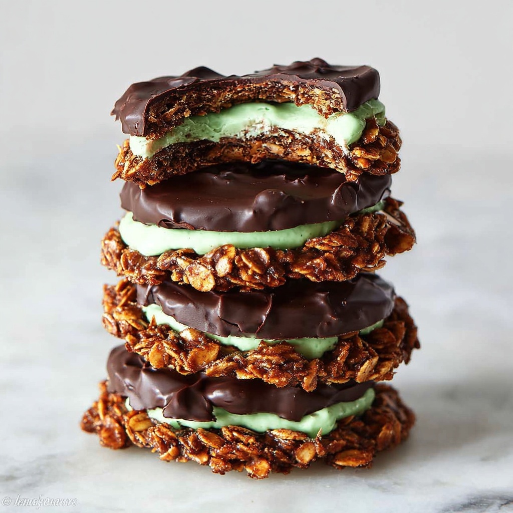 Fudgy Mint Chocolate No-Bake Cookies Recipe - Recipe Image