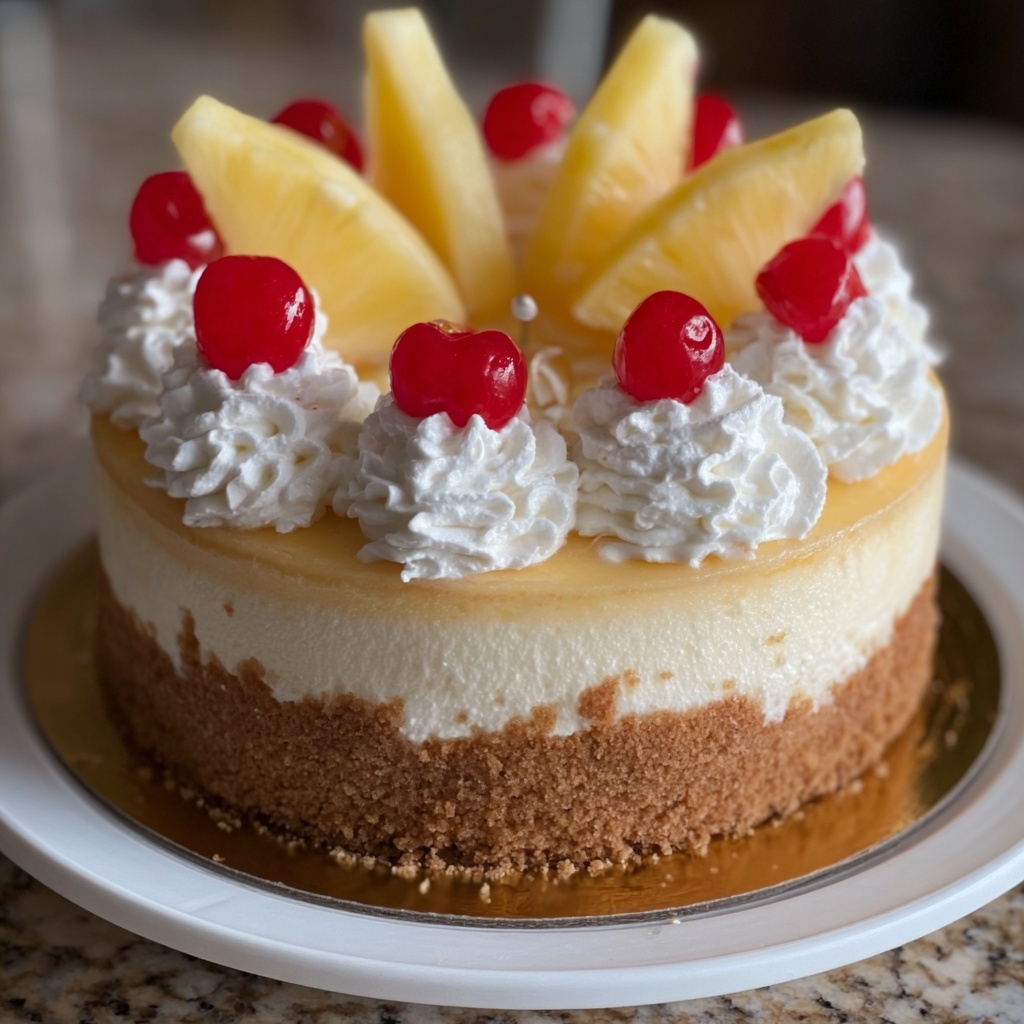 Pineapple Right-Side-Up Cheesecake Recipe - Recipe Image
