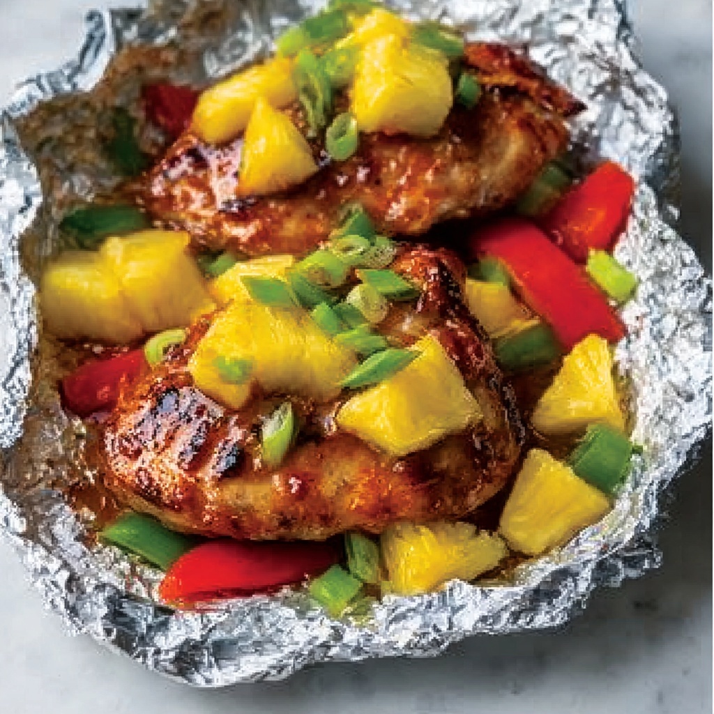 Teriyaki Chicken and Pineapple Foil Packets Recipe - Recipe Image
