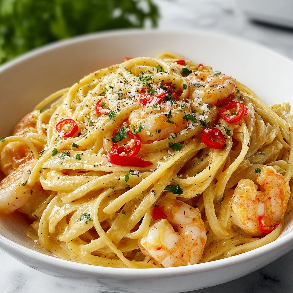 Creamy Jamaican Shrimp Pasta Recipe - Recipe Image
