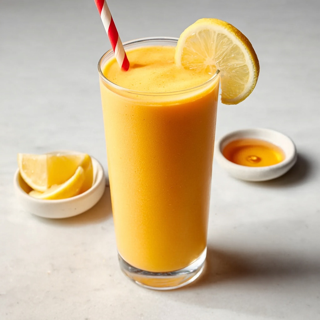 Frozen Peach Lemonade Slush Recipe - Recipe Image