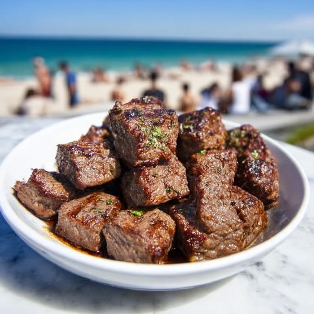 Air Fryer Tangy Honey BBQ Steak Bites Recipe - Recipe Image
