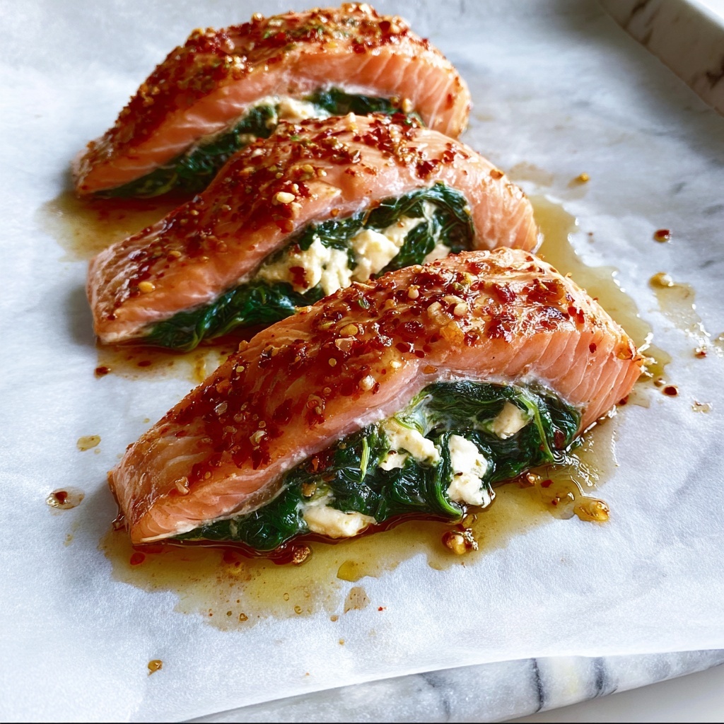 Spinach and Feta Stuffed Salmon Recipe - Recipe Image