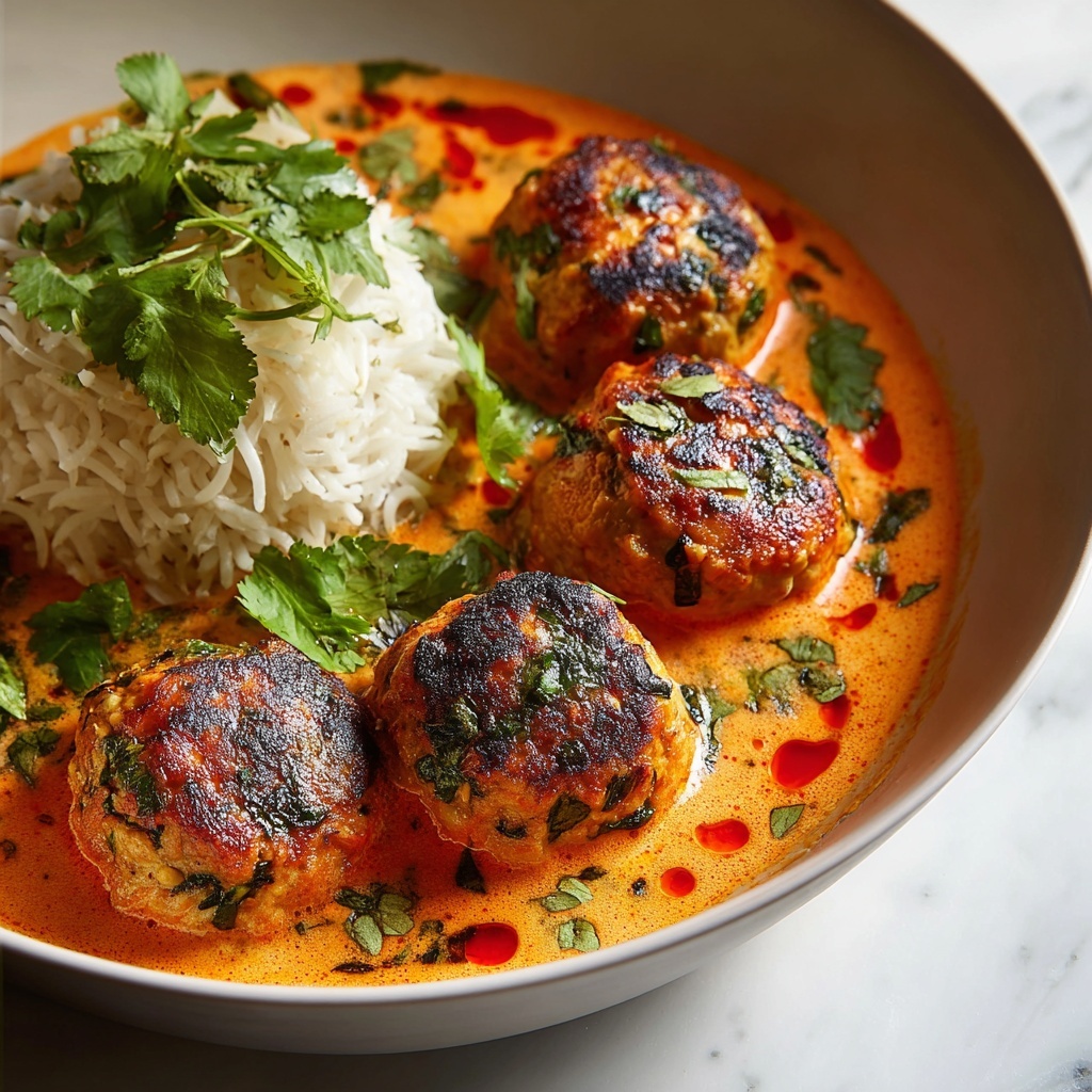 Spiced Chicken Meatballs in Coconut Curry Recipe - Recipe Image