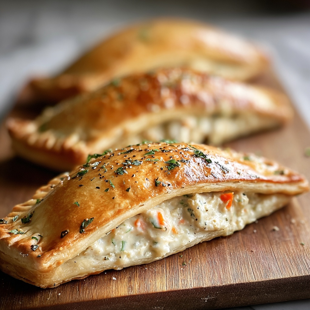 Chicken Alfredo Air Fryer Calzones Recipe - Recipe Image