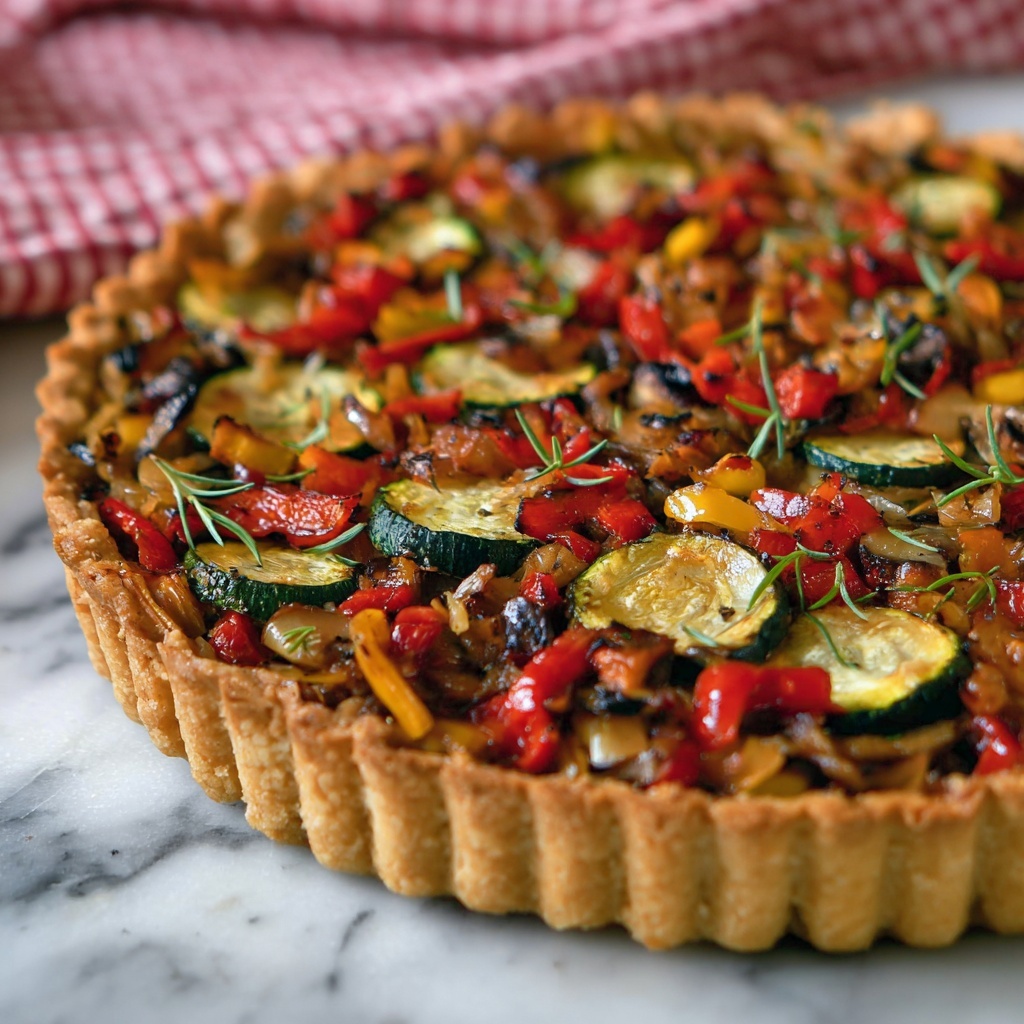 Roast Vegetable Tart Recipe - Recipe Image