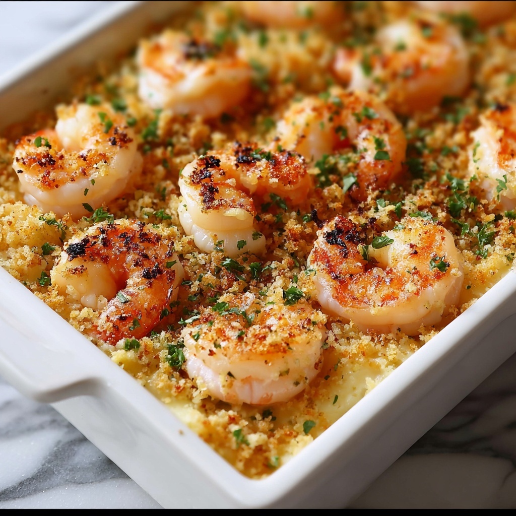 Baked Stuffed Shrimp Casserole Recipe - Recipe Image