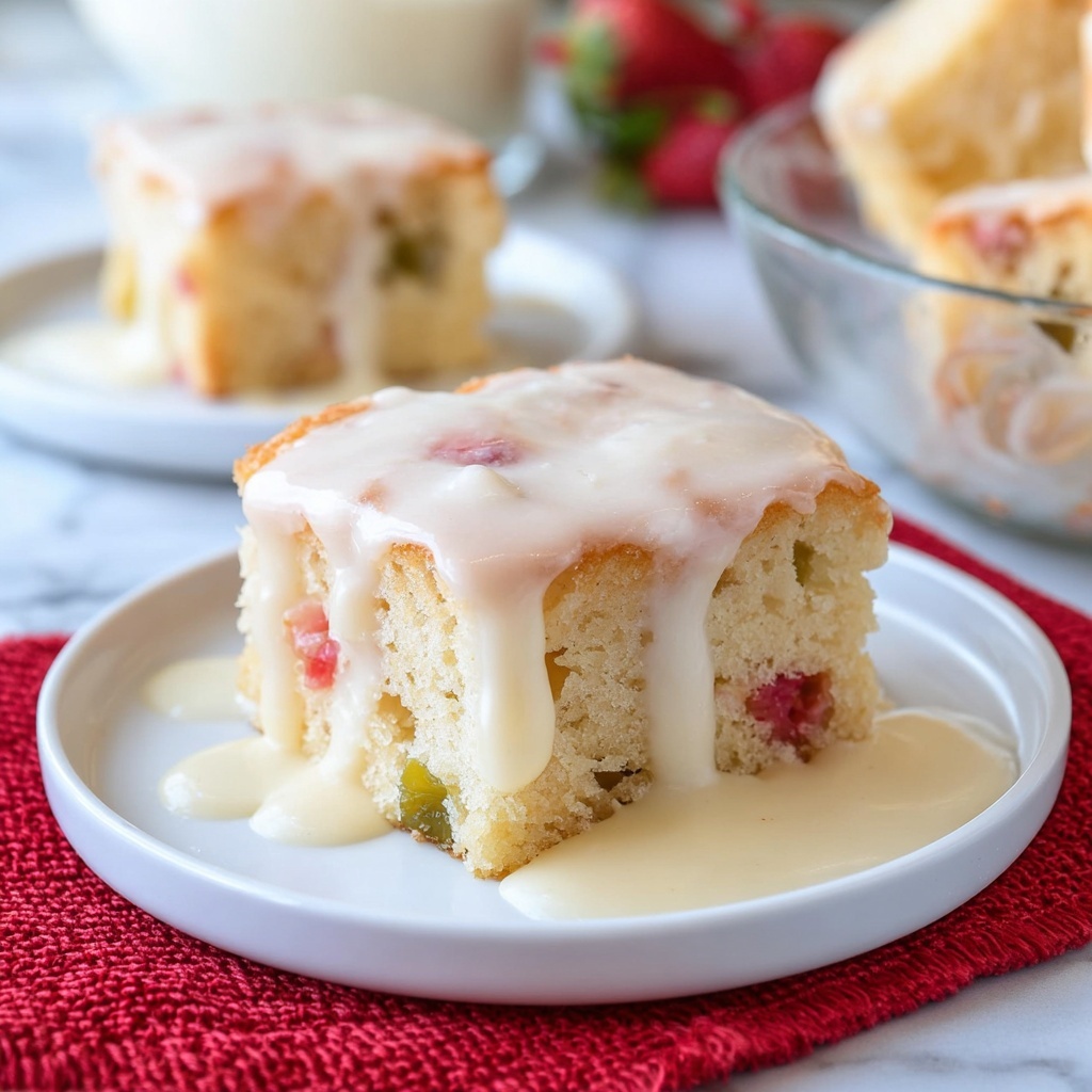 Rhubarb Cake with Butter Sauce Recipe - Recipe Image