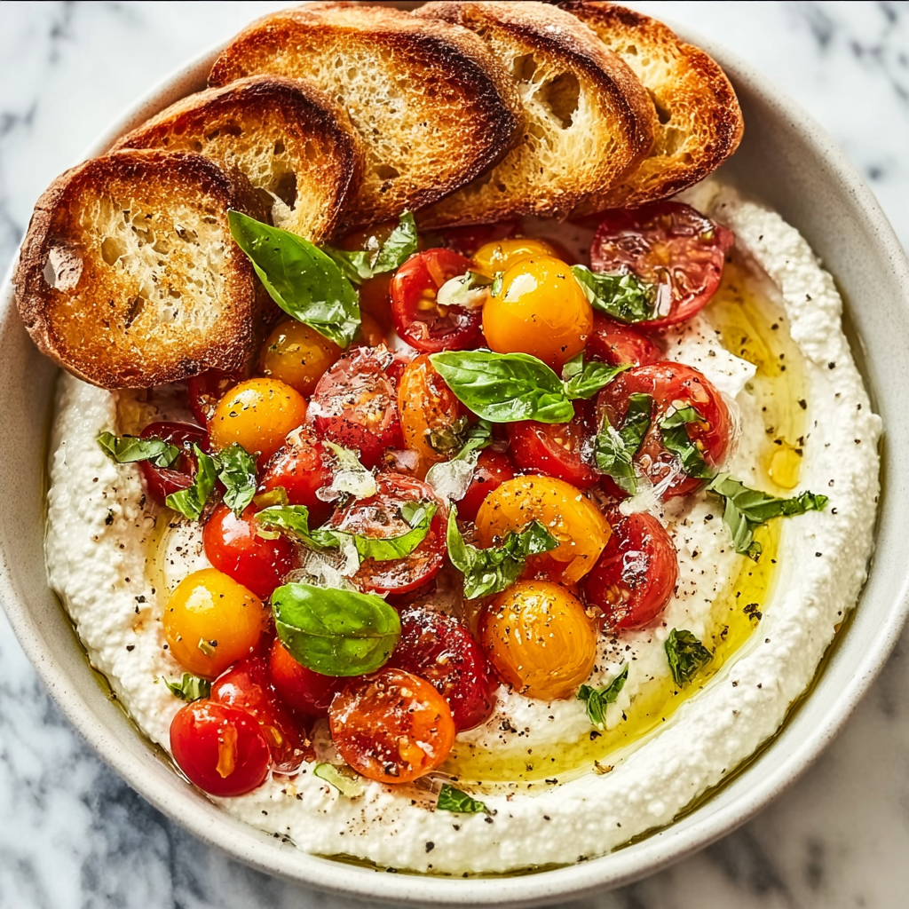 Whipped Feta Bruschetta Dip Recipe - Recipe Image