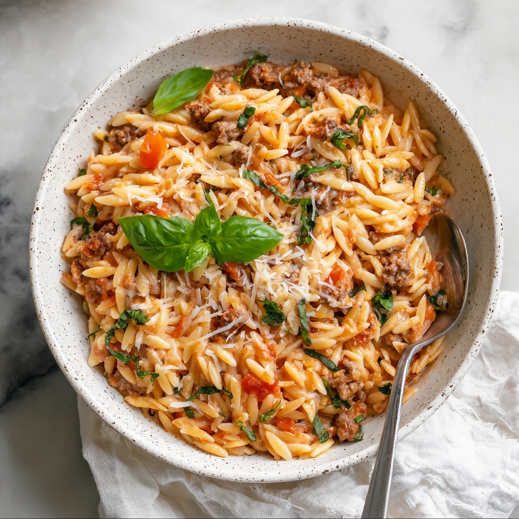 Ground Beef Orzo Skillet Recipe - Recipe Image