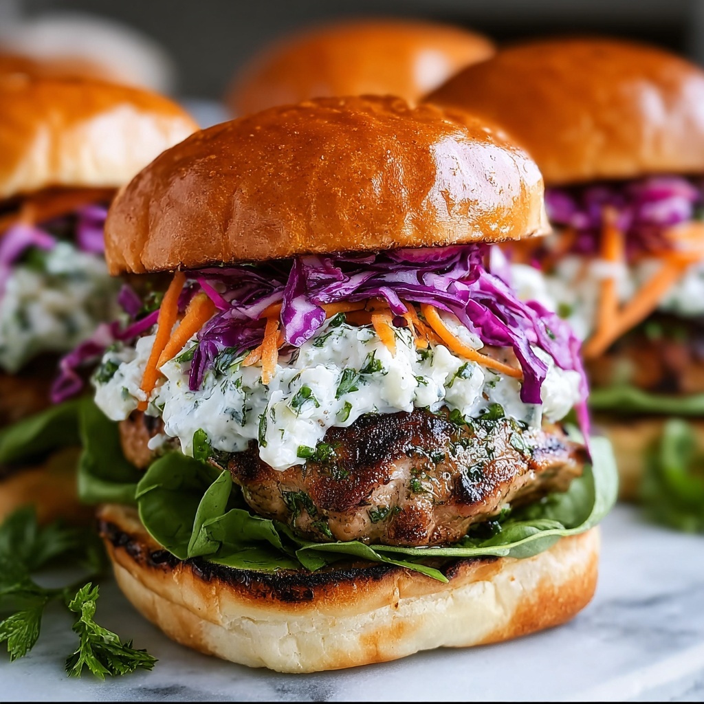 Greek Chicken Burgers with Feta and Tzatziki Recipe - Recipe Image