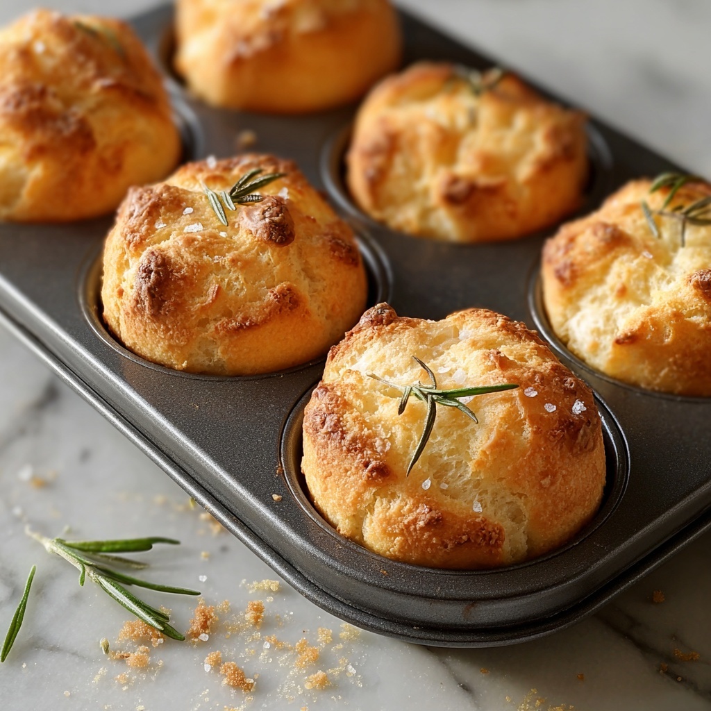 Rosemary Garlic Focaccia Muffins Recipe - Recipe Image