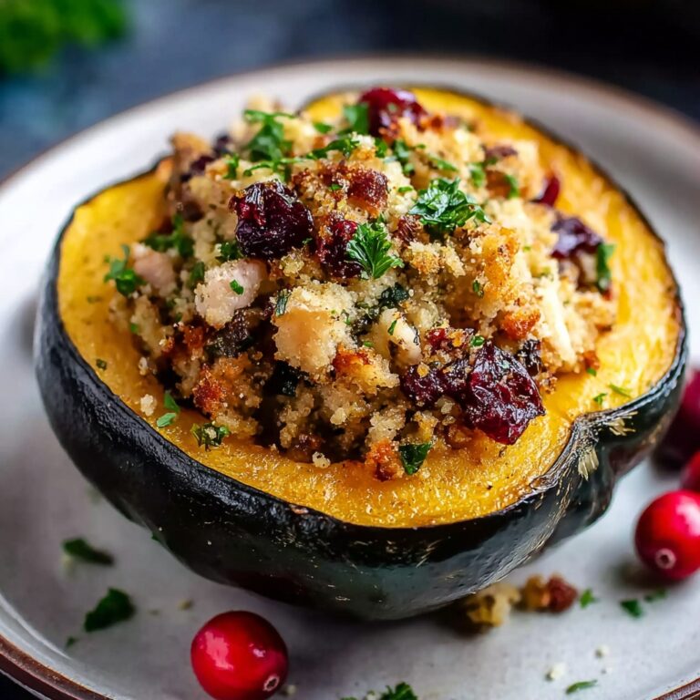 Turkey and Cranberry Stuffed Acorn Squash Recipe