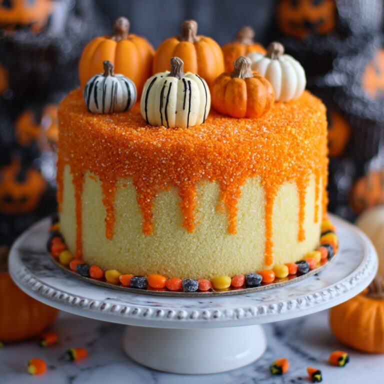 Stenciled Halloween Sprinkle Cake Recipe