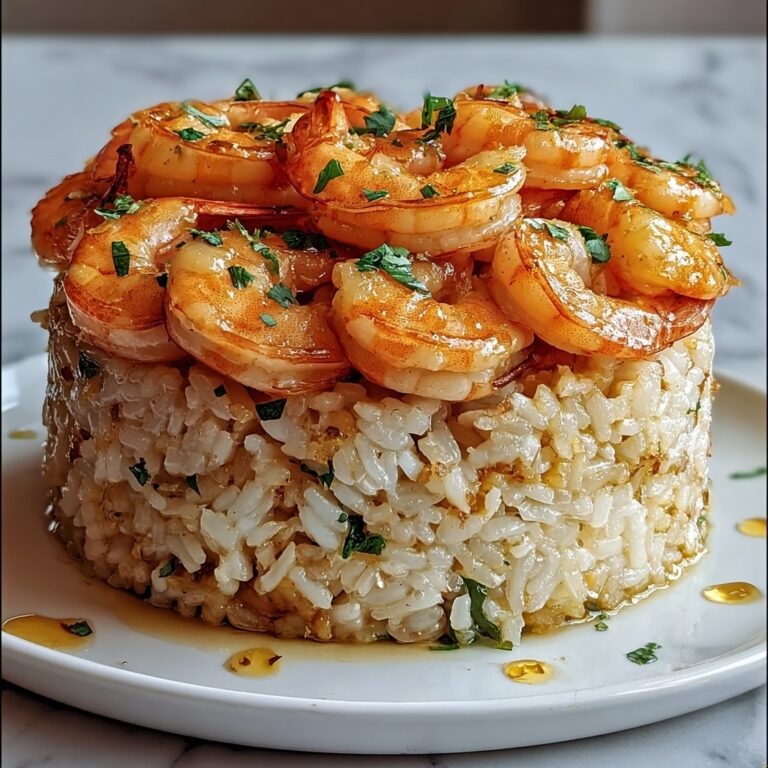 Garlic Butter Shrimp and Rice Stack Recipe