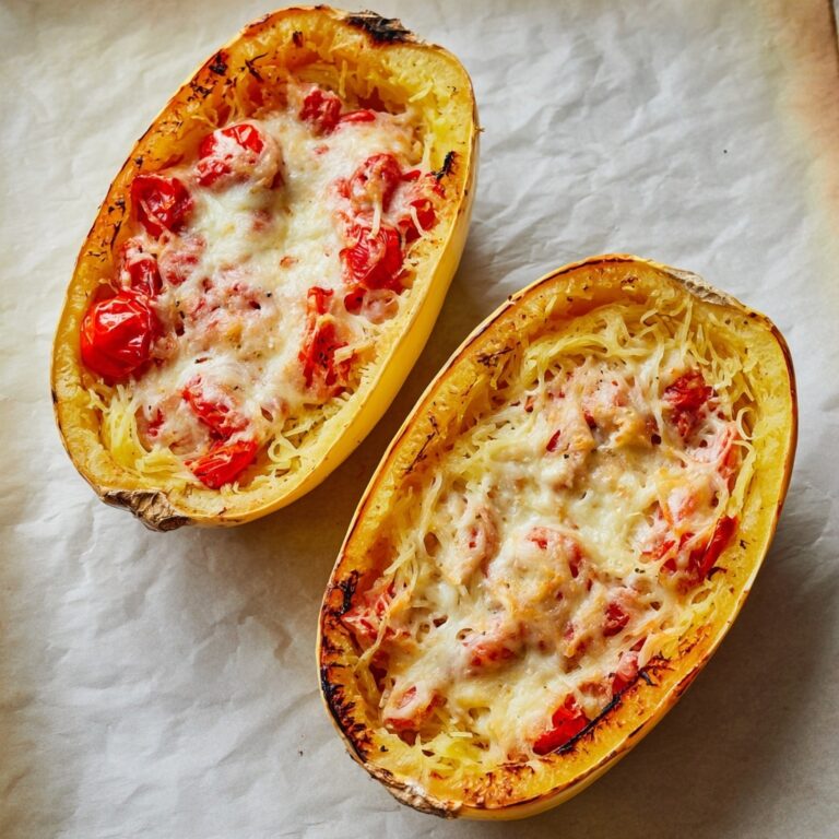 Baked Boursin Spaghetti Squash with Cherry Tomatoes and Sausage Recipe