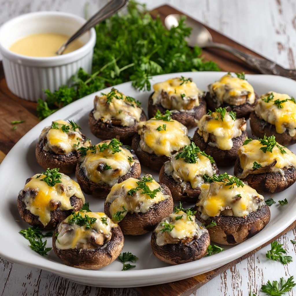 Stuffed Mushrooms with Herbs and Cheese Recipe - Recipe Image