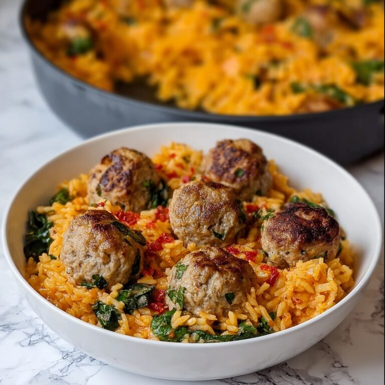 Chicken Meatballs with Risoni in Creamy Tomato Sauce Recipe