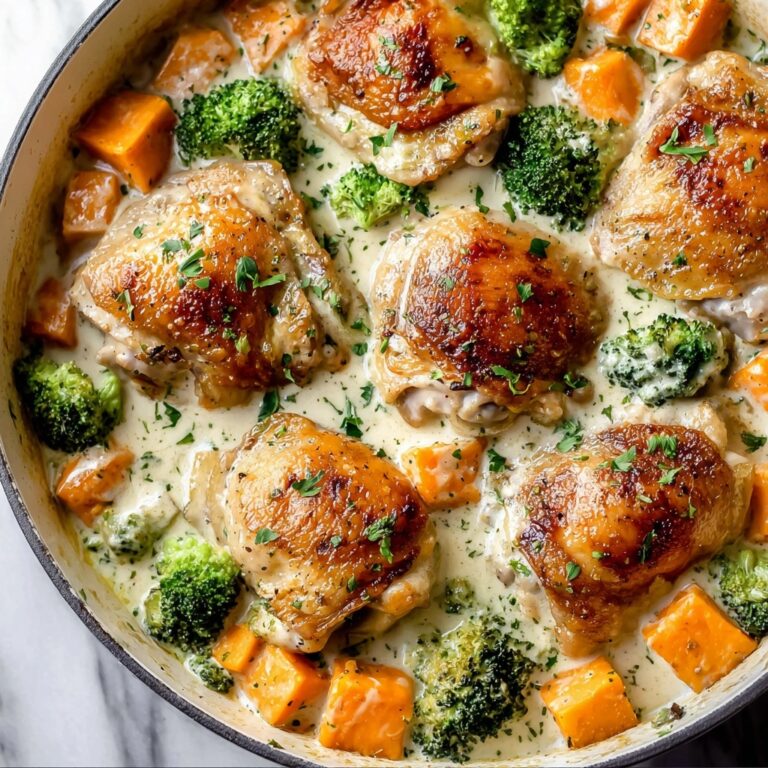 Creamy Garlic Chicken & Vegetables Recipe