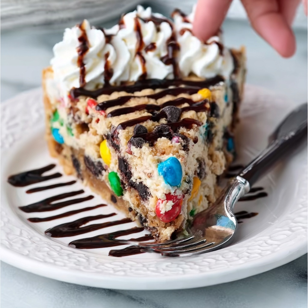 Monster Cookie Peanut Butter Cheesecake Pie Recipe - Recipe Image