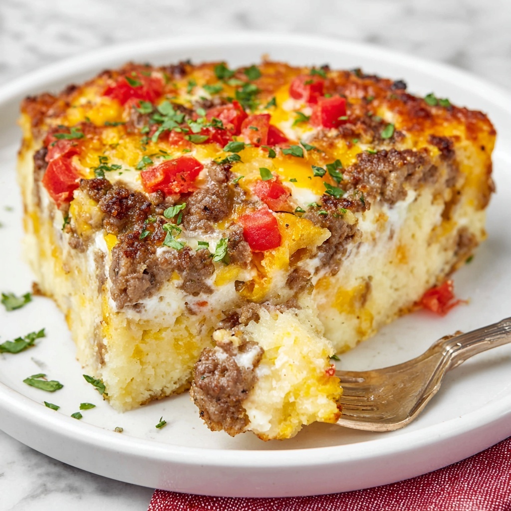 Rotel Sausage Cream Cheese Hash Brown Patty Breakfast Casserole Recipe - Recipe Image