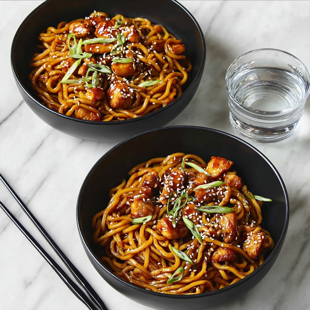 Slow Cooker Honey Garlic Chicken Noodles Recipe - Recipe Image