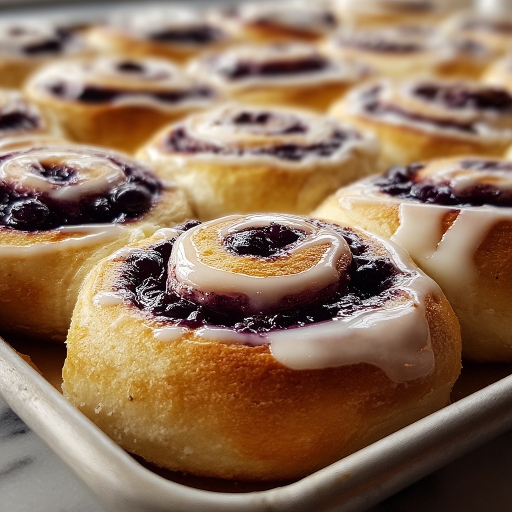 Blueberry Cheesecake Swirl Rolls Recipe - Recipe Image