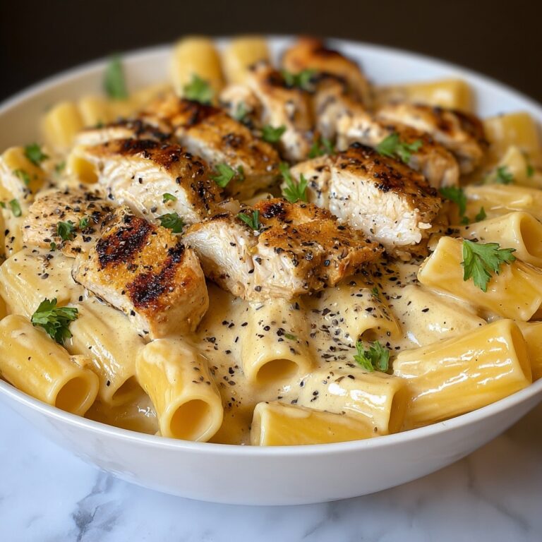 Creamy Garlic Butter Chicken and Rigatoni in Parmesan Sauce Recipe