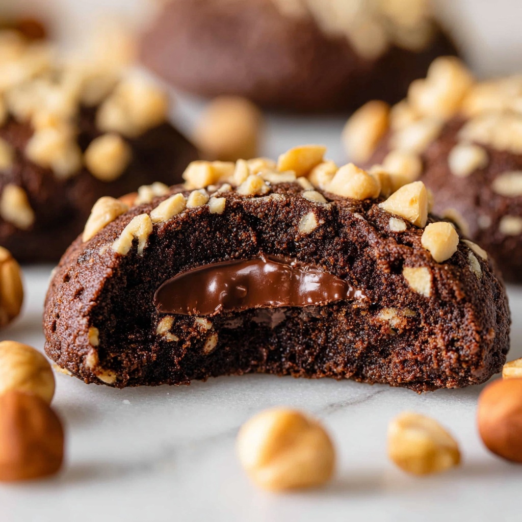 Chocolate Hazelnut Thumbprint Cookies with Nutella Ganache Recipe - Recipe Image