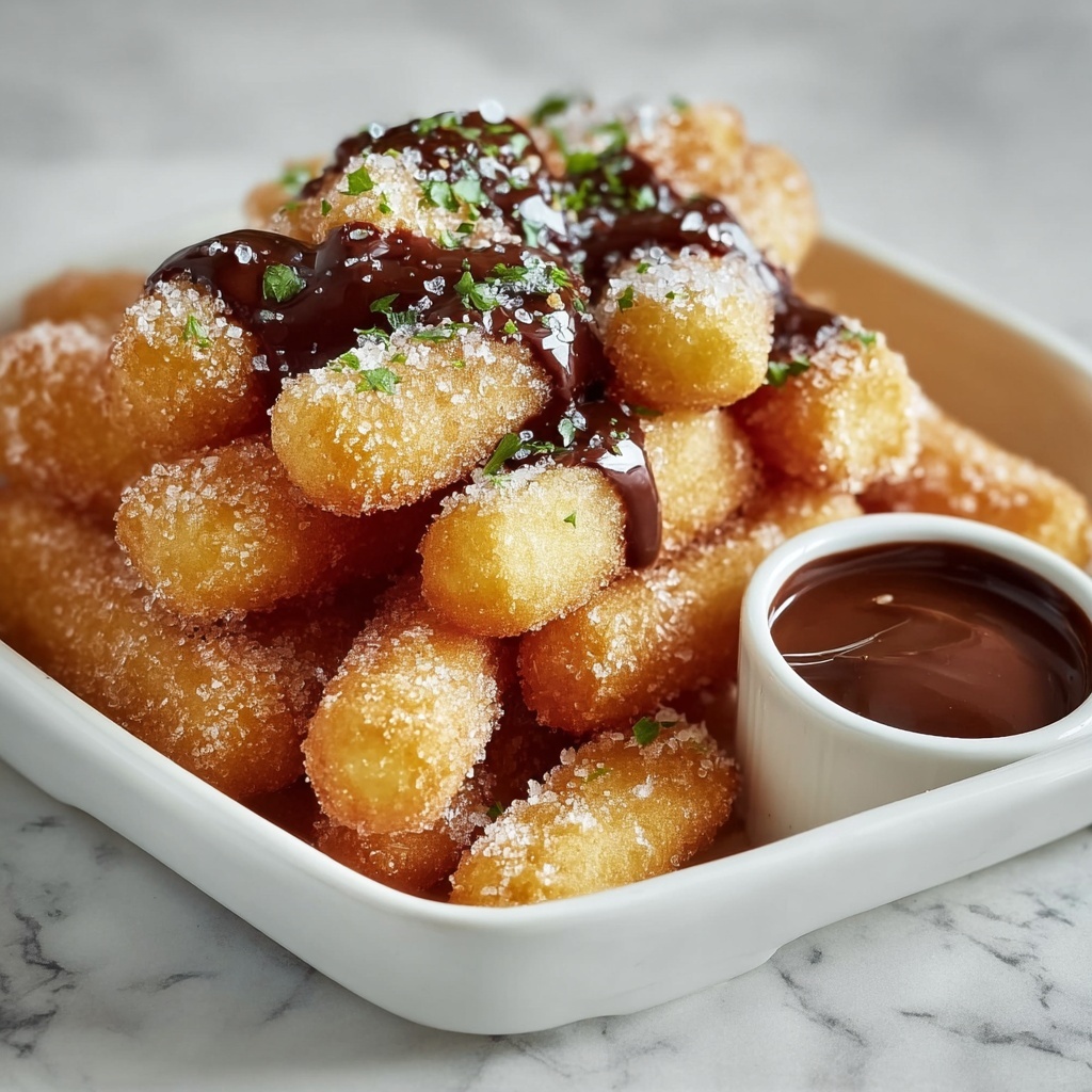 Air Fryer Churro Bites with Cinnamon Sugar and Dipping Sauces Recipe - Recipe Image
