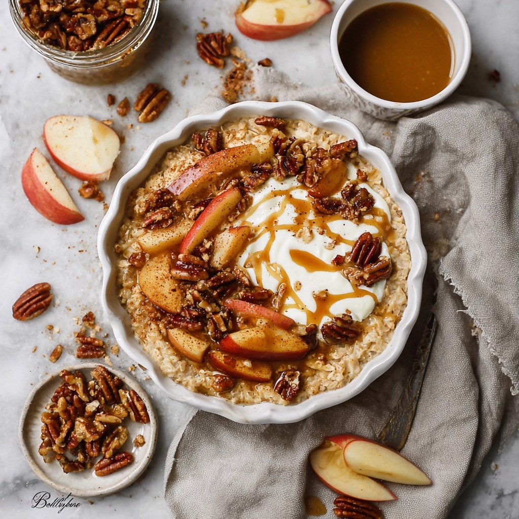 Apple Cinnamon Oatmeal with Caramelized Apples and Pecans Recipe - Recipe Image