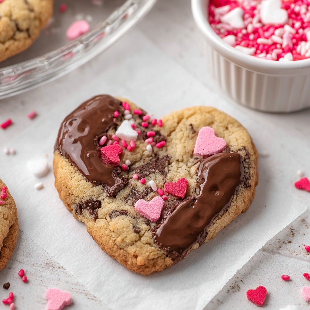 Heart-Shaped Chocolate Chip Cookies Recipe - Recipe Image