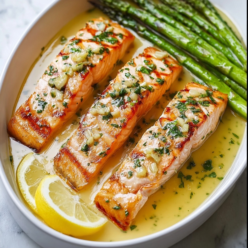Salmon with Garlic Lemon Butter Sauce Recipe - Recipe Image