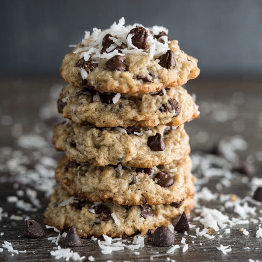 Chocolate Chip Cookies with Oatmeal & Coconut Recipe - Recipe Image