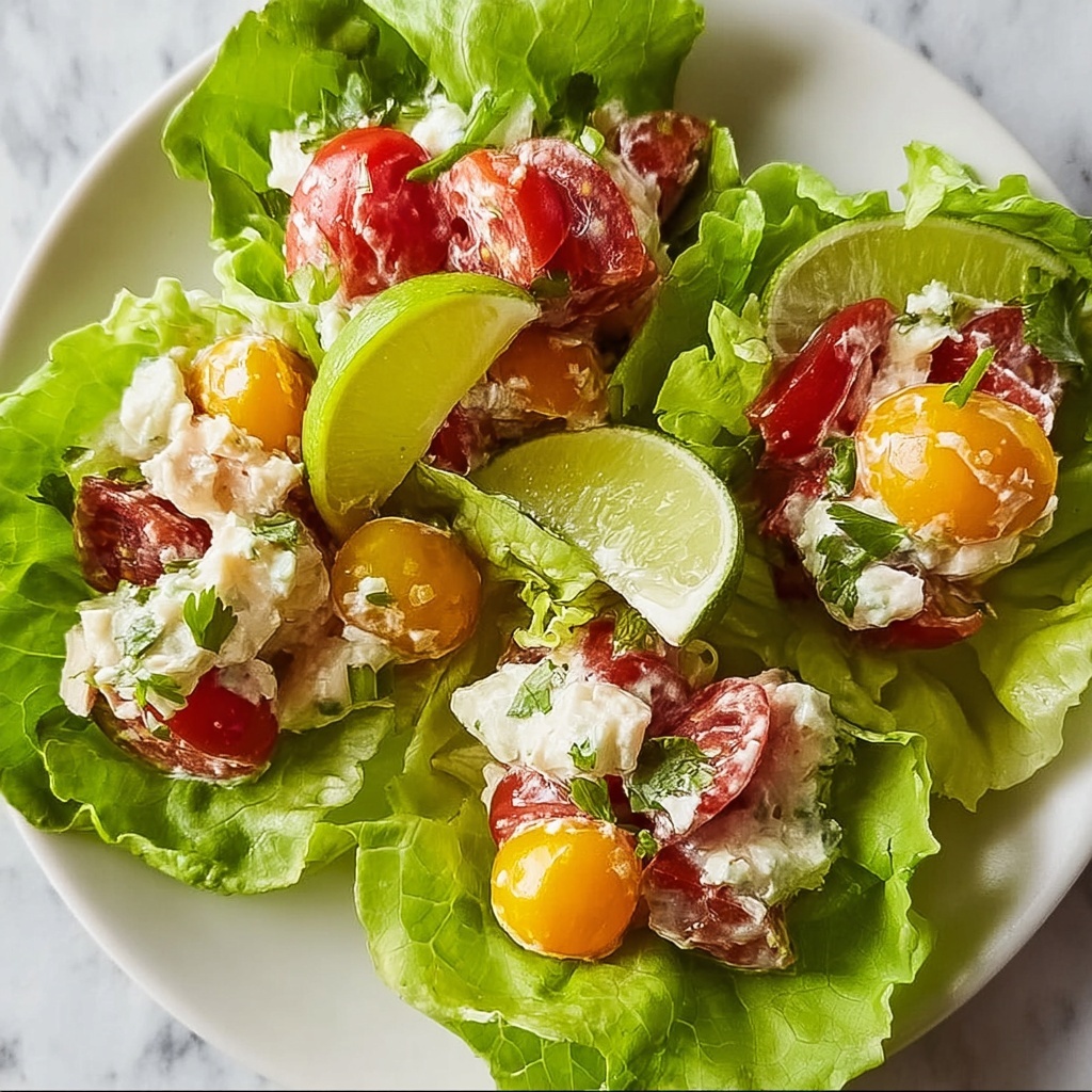 BLT Chicken Salad Lettuce Wraps Recipe - Recipe Image