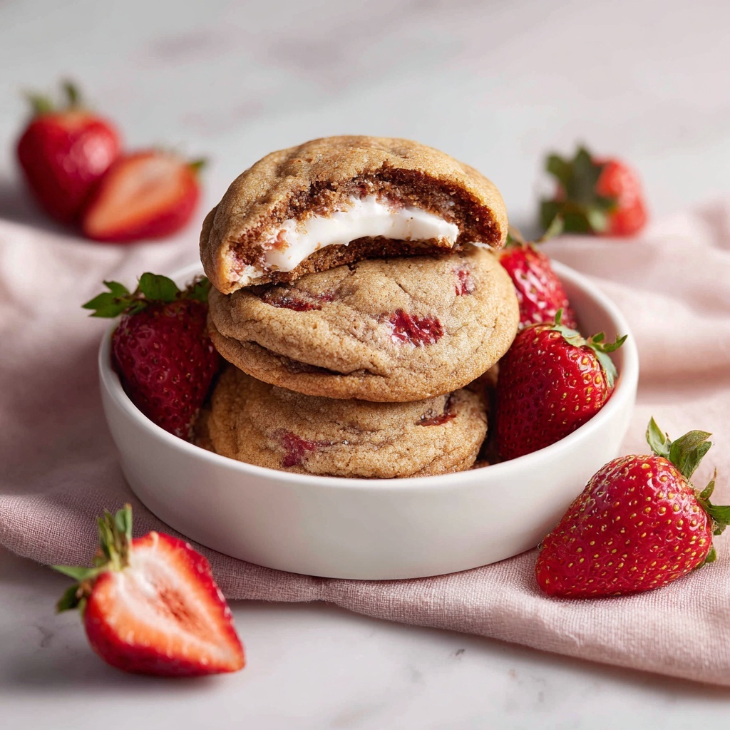 Strawberry Cheesecake Stuffed Cookies Recipe - Recipe Image