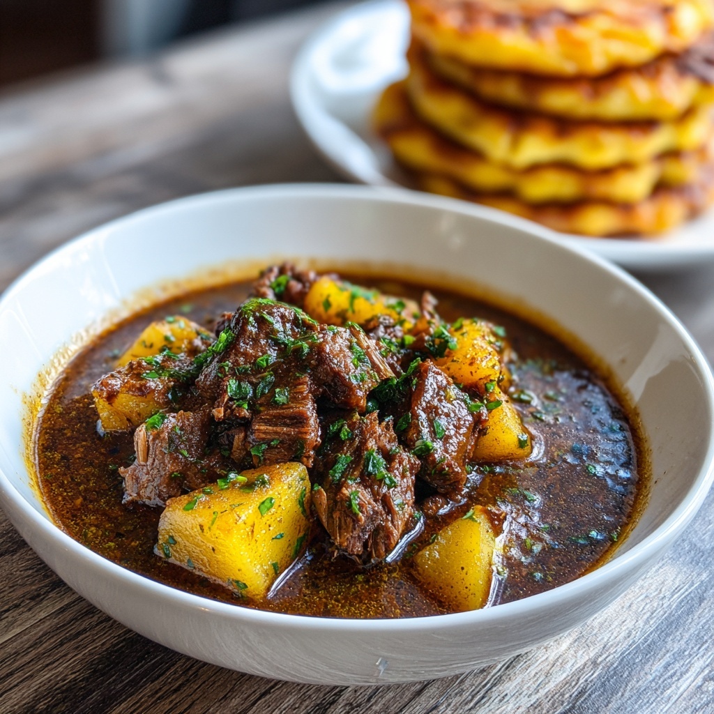 Slow Cooker Steak and Potato Soup Recipe - Recipe Image