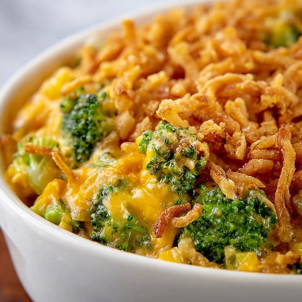 French Onion Broccoli Cheese Casserole Recipe - Recipe Image