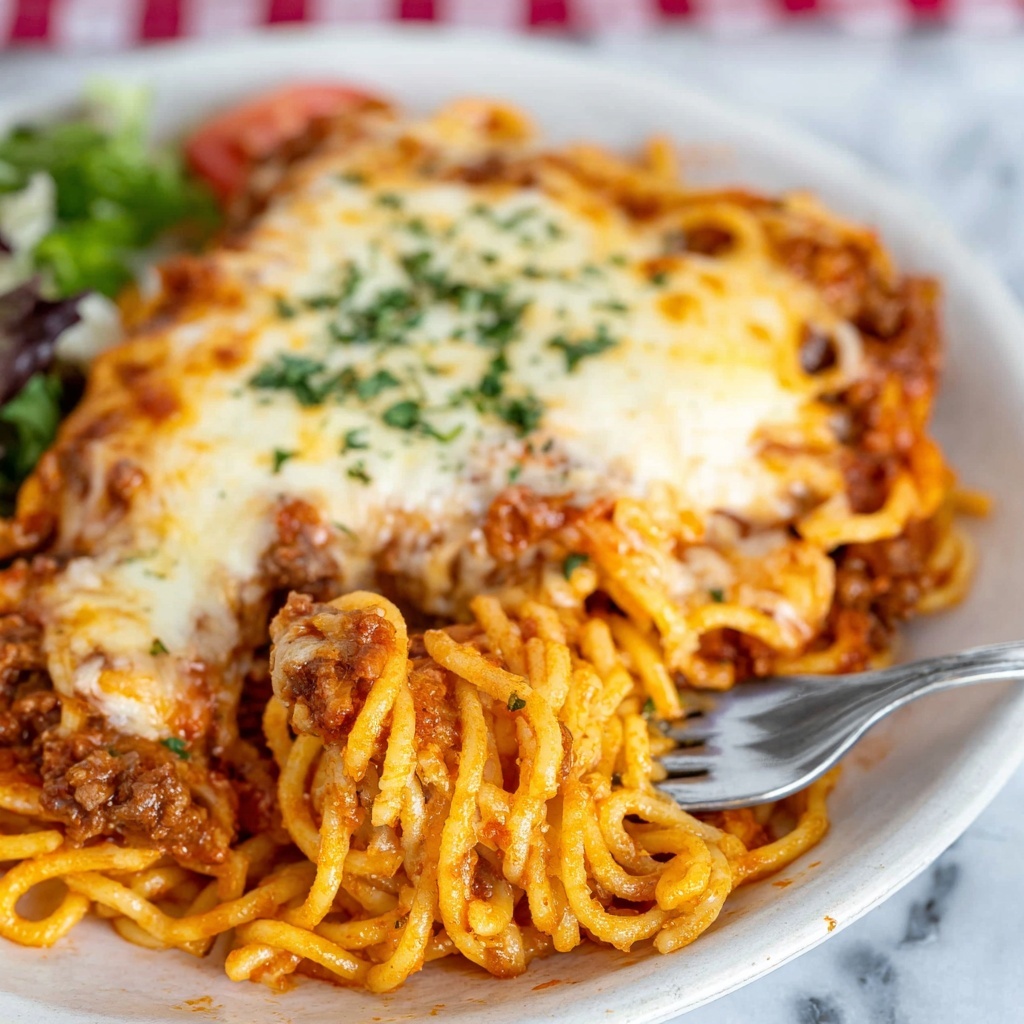 TikTok Spaghetti Alfredo Bake Recipe - Recipe Image