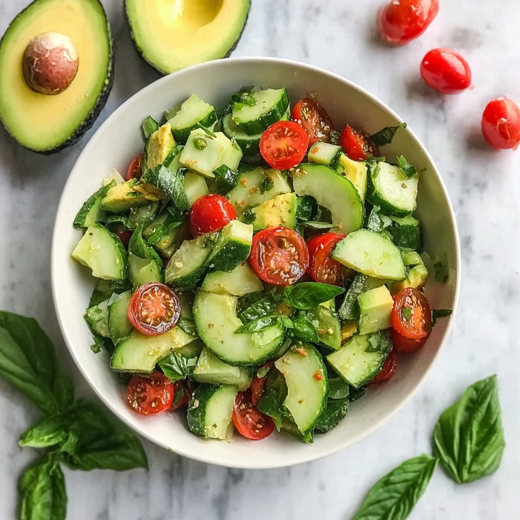 Cucumber Tomato Avocado Salad Recipe - Recipe Image