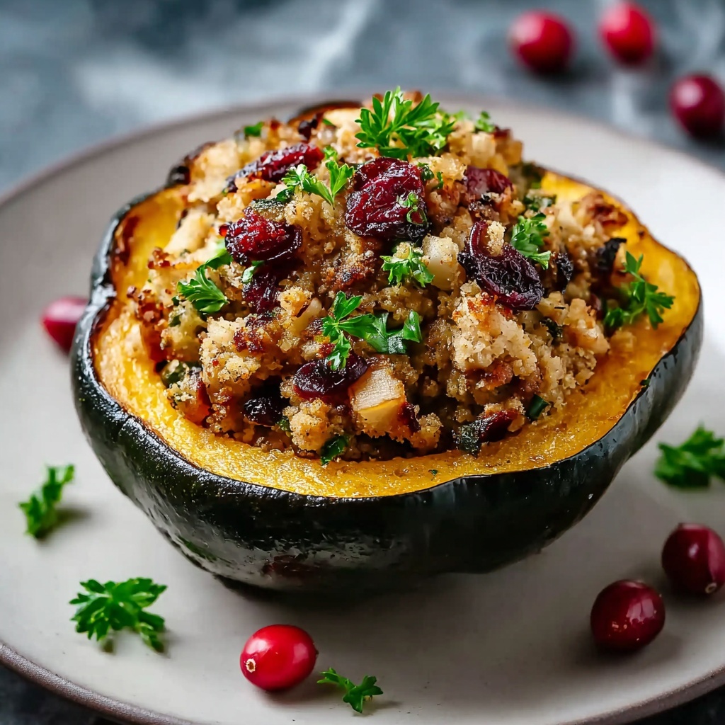 Turkey and Cranberry Stuffed Acorn Squash Recipe - Recipe Image