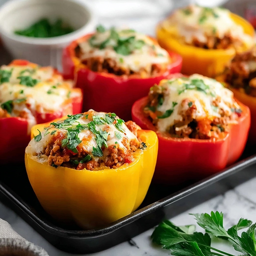 Stuffed Bell Peppers with Ground Turkey and Brown Rice Recipe - Recipe Image