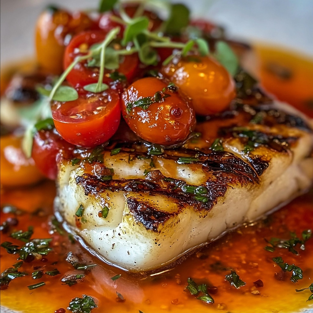 Pan-Seared Mediterranean Cod in Tomato Basil Sauce Recipe - Recipe Image