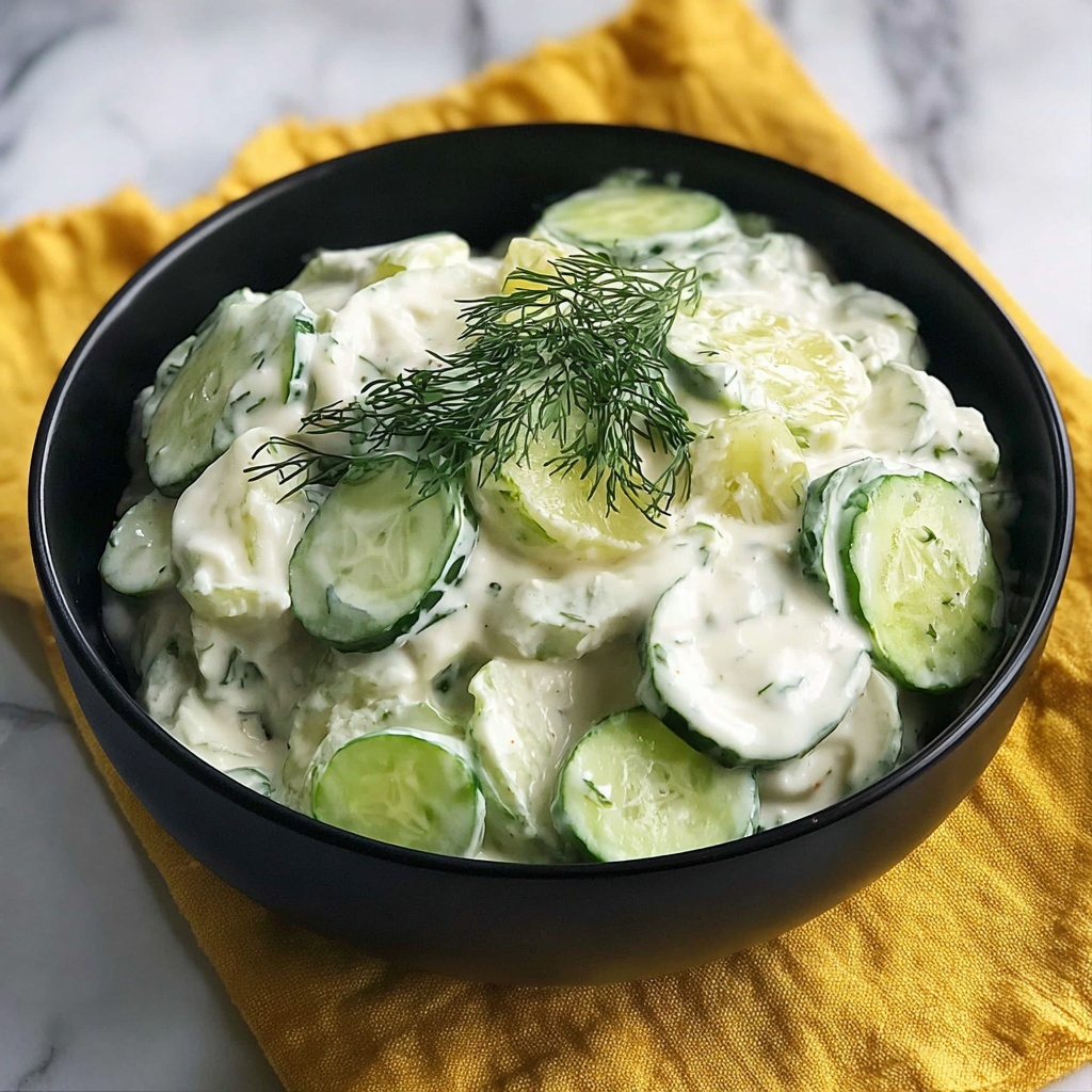 Dad’s Creamy Cucumber Salad Recipe - Recipe Image
